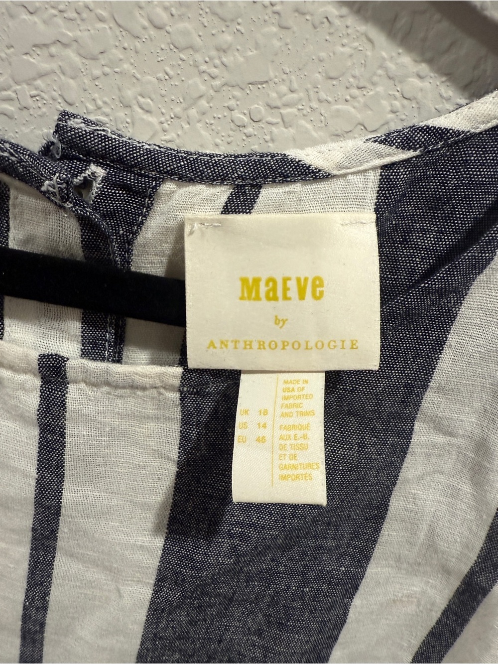 Maeve White and Navy Striped Tank Top